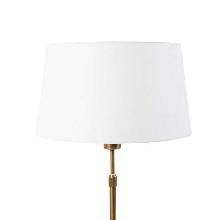 Stolná lampa bronzová s tienidlom z ľanu biela 35 cm - Parte