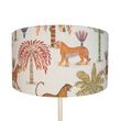 Japandi-golvlampa-beige-med-flerfärgad-lampskärm-med-djurmönster-50-cm---Simplo