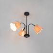 Klassieke-plafondlamp-zwart-met-lampenkap-goud-3-lichts---Nona
