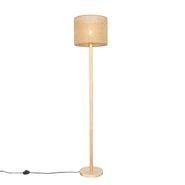 Lampadaire-intelligent-en-bois-avec-abat-jour-en-lin-naturel-32-cm-avec-Wifi-A60---Mels