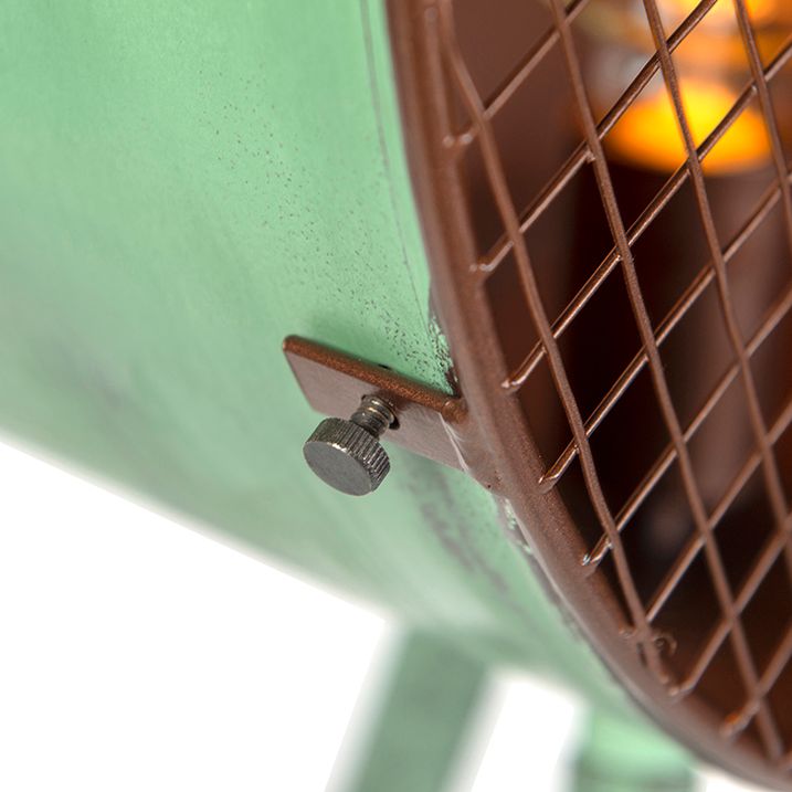 Vintage Floor Lamp on Bamboo Tripod Green with Copper - Barrel