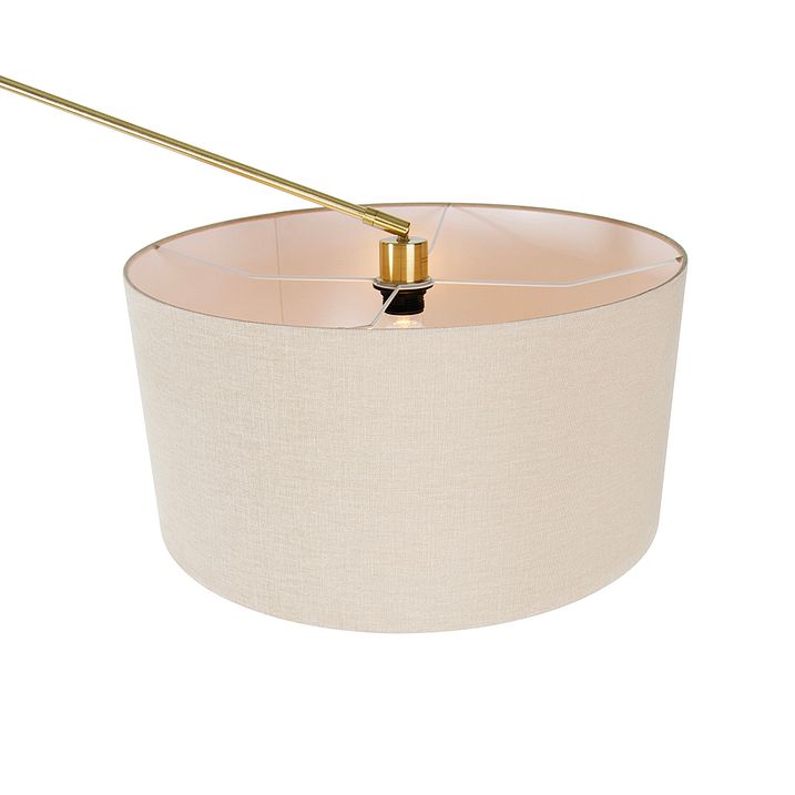 Stojaca lampa zlatá so svetlohnedým tienidlom 50 cm nastaviteľná - Editor