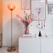 Art-Deco-Stehleuchte-Messing-mit-rosa-Glas---Pallon