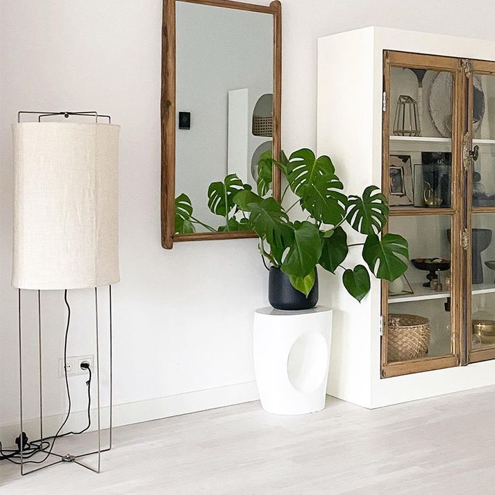 Design vloerlamp beige linnen kap - Rich