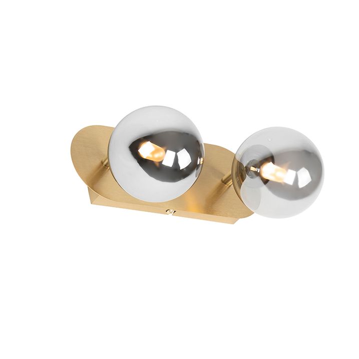 Spot encastré or 2 lumières orientable avec verre fumé - Athènes