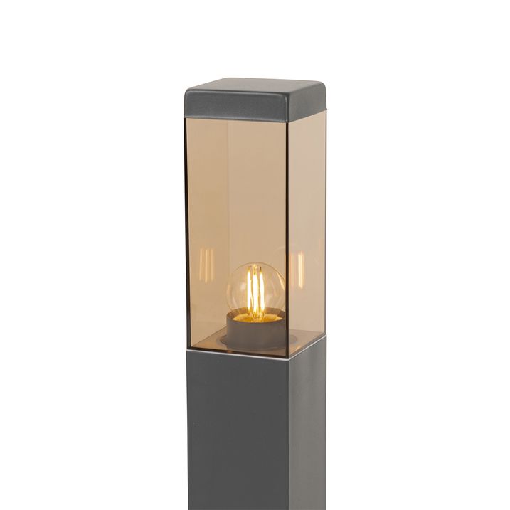 Slimme buitenpaallamp donkergrijs met smoke 45 cm incl. WiFi P45 - Malios