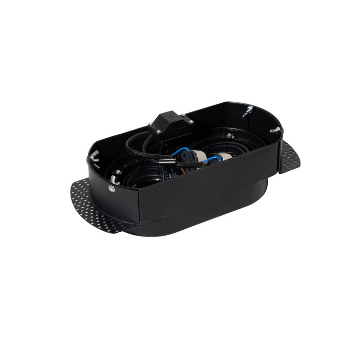 Afgeronde inbouwspot zwart GU10 50mm 2-lichts - Hubs
