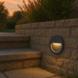 Moderne inbouw wandlamp zwart incl. LED IP65 - Gem