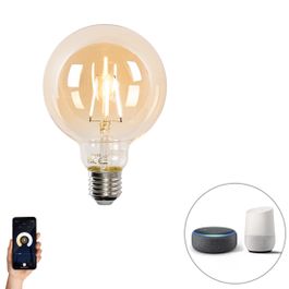 Chytrá LED žárovka E27 G95 zlatá 4,9W 470lm 1800-4000K