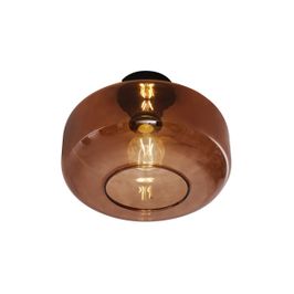 Retro-plafondlamp-zwart-met-brons-glas---Bizle