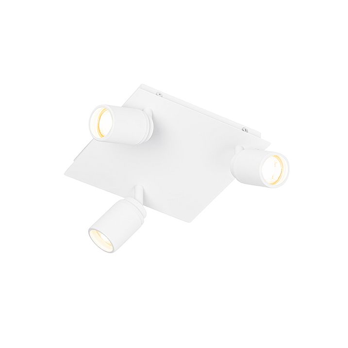 Pametna kupatilska svetiljka bela kvadratna sa 3 svetla IP44 uklj. 3 Wifi GU10 50mm - Ducha