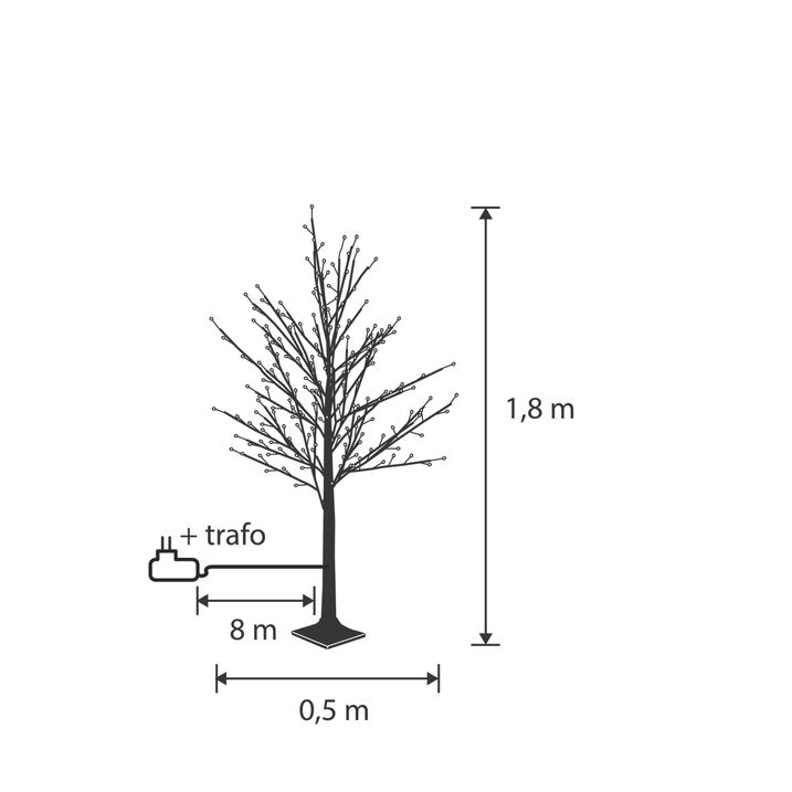 Albero di Natale luminoso da terra bianco 180 cm con LED e timer IP44 - Ki