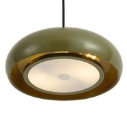 Suspension-rétro-verte-avec-abat-jour-en-métal-2-lumières---Macaron