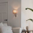 Moderne-wandlamp-staal-met-katoenen-grijze-kap---Stacca