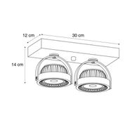 Moderner-Aufbaustrahler-schwarz-inkl.-dimmbarer-LED-2-flammig---Apollo