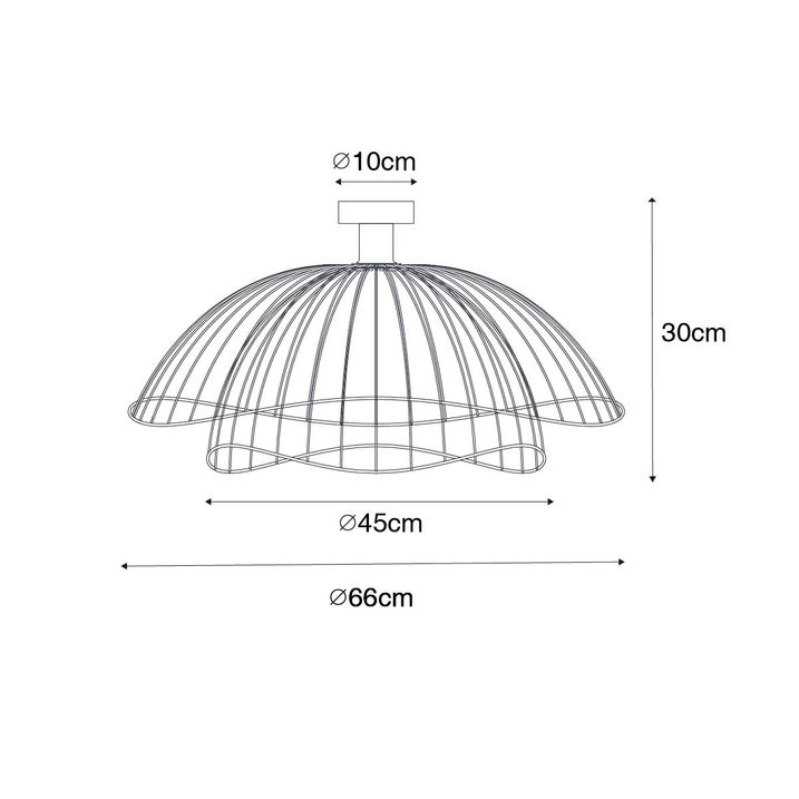 Smart Ceiling Lamp Bronze with Double Shade 45cm incl. WiFi G95 - Pua