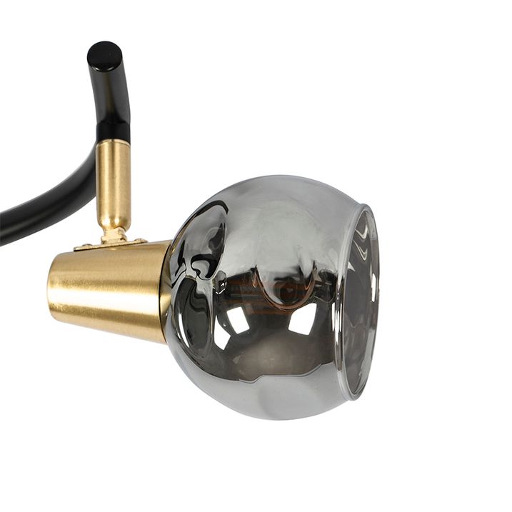 Plafoniera Art Déco vetro fumé nero 3 luci - VIDRO
