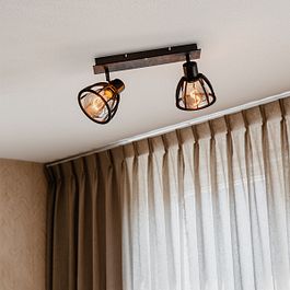 Industrial Ceiling Light Black 2-Light - Fotu