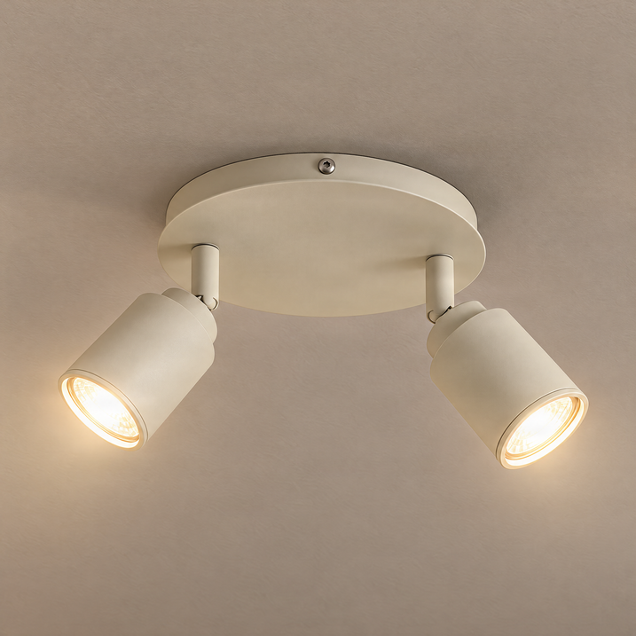 Spot modern de baie bej cu 2 lumini IP44 - Ducha