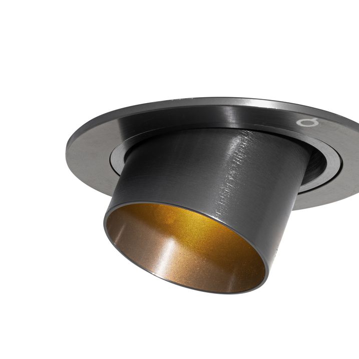 Set de 6 spoturi încastrate Gunmetal GU10 35mm Rotunde Înclinabile - Installa