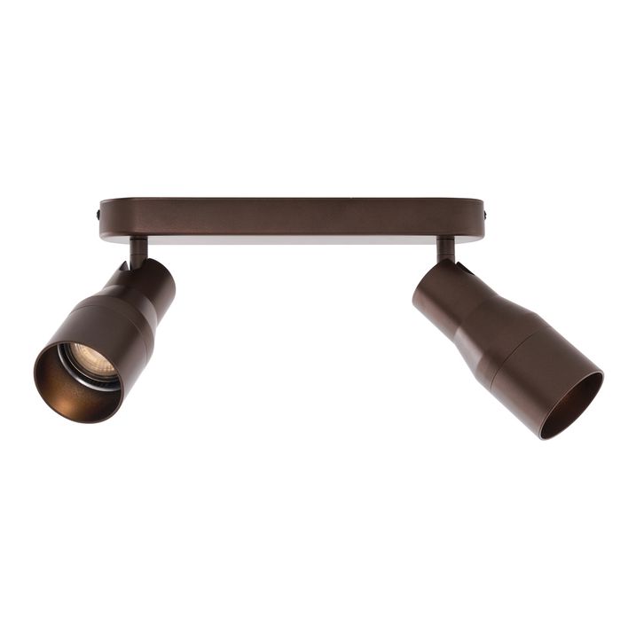 Spot encastré rond bronze foncé GU10 50 mm 2 lumières - Stanley