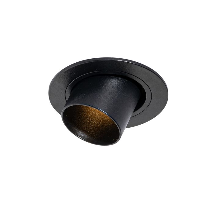 Set van 6 inbouwspots zwart GU10 35mm rond kantelbaar - Installa