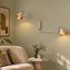 Moderne-wandlamp-taupe-met-goudkleurige-binnenkant-verstelbaar-2-lichts---Lune
