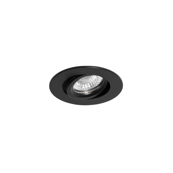 Einbauleuchte schwarz schwenkbar 6,5cm inkl. LED IP54 Ultra Slim - Pupil