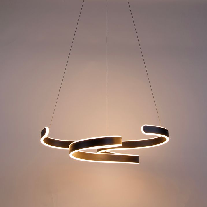 Designová závěsná lampa šedá včetně LED 3stupňové stmívatelné - Frank