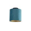 Ceiling-Light-With-Velours-Shade-Blue-with-Gold-20-cm---Combi-Black
