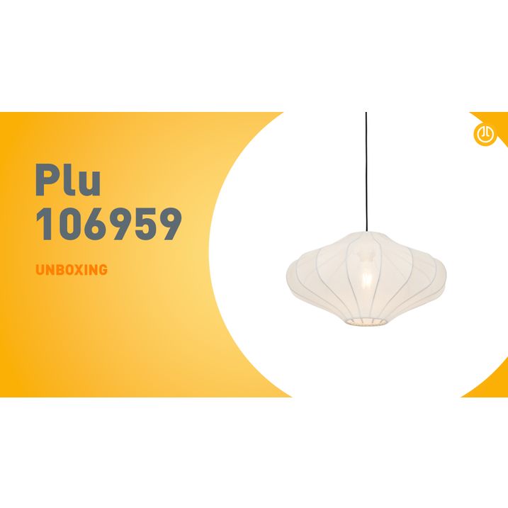 Design függőlámpa fehér selyem 50 cm - Plu