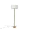 Gulvlampe-messing-med-hvid-skærm-50-cm---Simplo