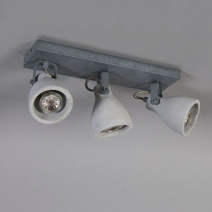 Industrial Spotlight Grey Concrete 3-Light - Creto