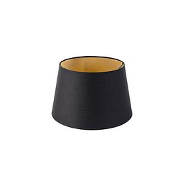Abajur din bumbac negru 32/25/18 cu interior auriu