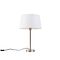 Moderne tafellamp staal met witte kap 32 cm - Simplo