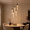 Suspension Art Déco bronze foncé avec verre nervuré 5 lumières - Walcott