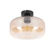 Plafonska-lampa-u-stilu-Art-Deco-crna-sa-jantarnim-staklom---Bizle