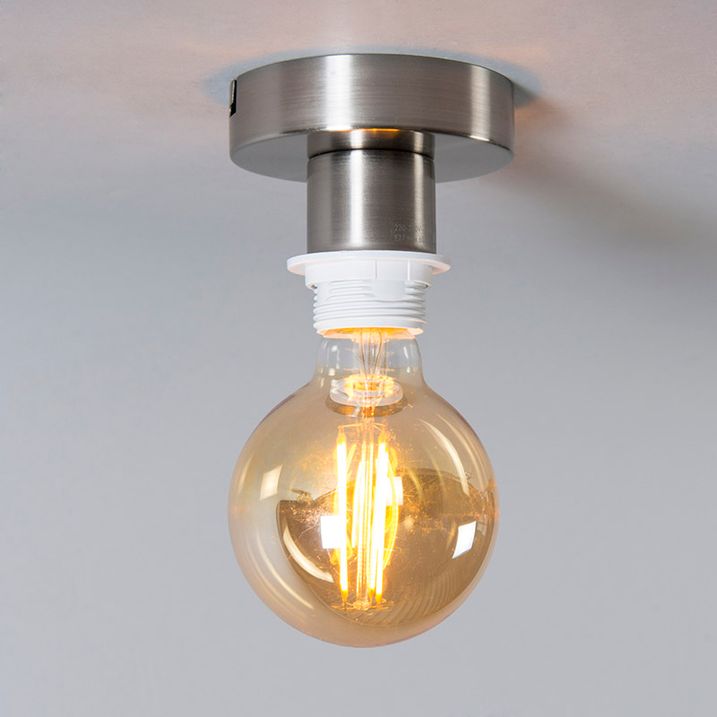 Moderna stropna lampa čelična sa bijelim sjenilom 45 cm - Combi
