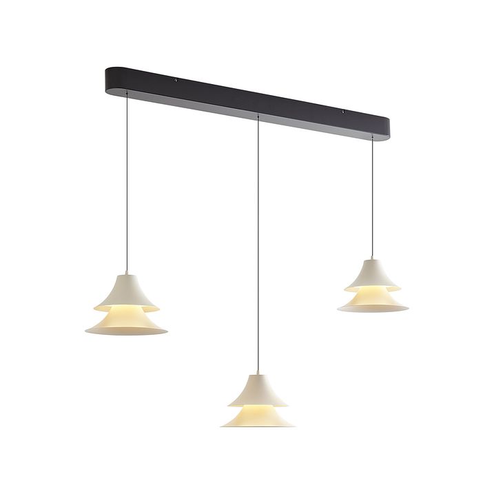 Viseća lampa crna sa bež bojom uklj. LED 3-stepenasto zatamnjivanje 3-svetla Easylift - Witch