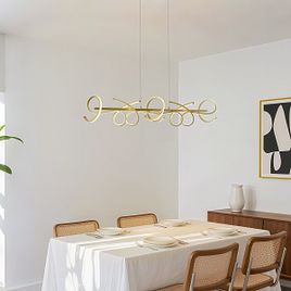 Design-Pendelleuchte Gold rechteckig 3-Stufen-Dimmbar - Krisscross