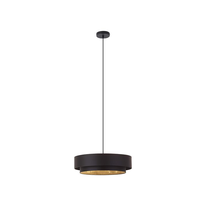Moderne hanglamp zwart 50cm 3-lichts - Drum Duo