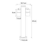 Utendørs-lampe-svart-med-jordspyd-og-kabelnippel-45cm-2-lys-IP44---Duo