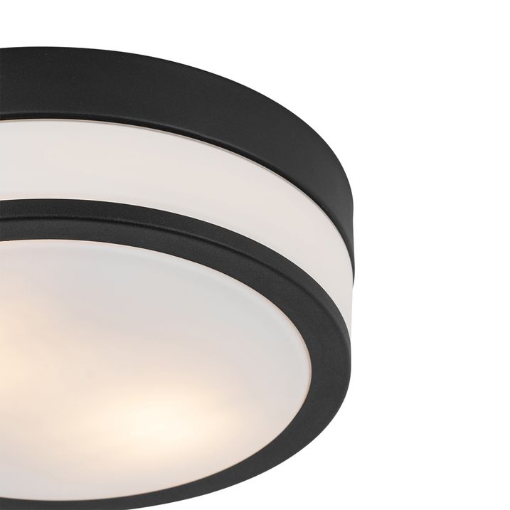 Moderne udendørs loftslampe sort 28 cm IP44 - Flavi