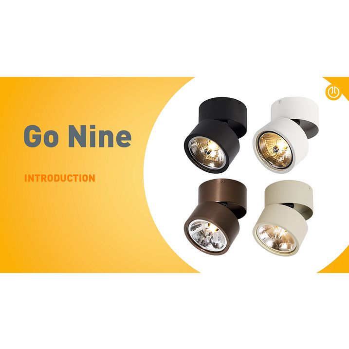 Sæt med 2 moderne spotlights sorte runde justerbare - Go Nine