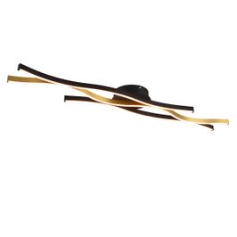 Design plafondlamp zwart met goud incl. LED dimbaar - Blaze