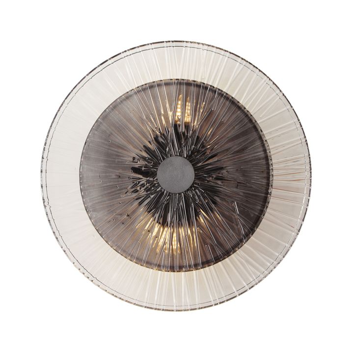 Design wandlamp gunmetal met smoke glas 2-lichts - Moonstruck