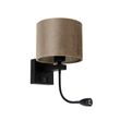 Zidna-lampa-crna-sa-taupe-plišanim-abažurom-18cm---Brescia-Combi