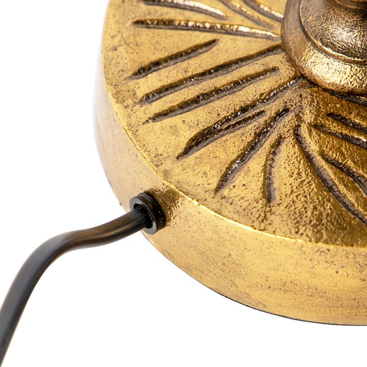 Stolní lampa Art Deco bronzová s červeným sametovým stínítkem 35 cm - Areka