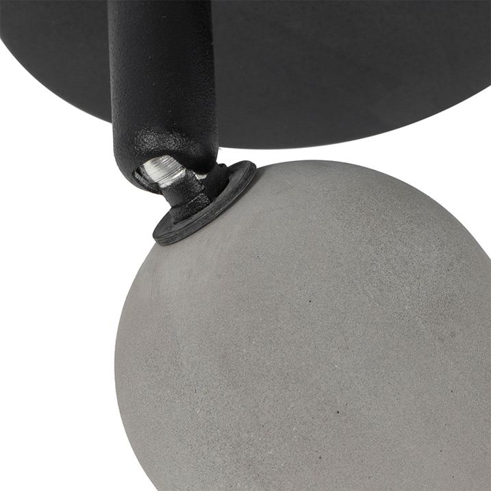 Faretto industriale nero con cemento - Pedra
