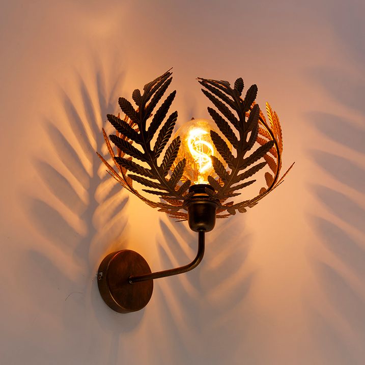 Vintage zidna lampa zlatna 26.5cm - Botanica